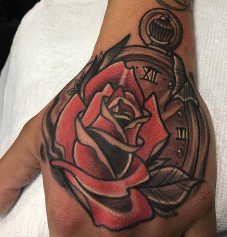 Tattoos - Rose with a stopwatch - 132691